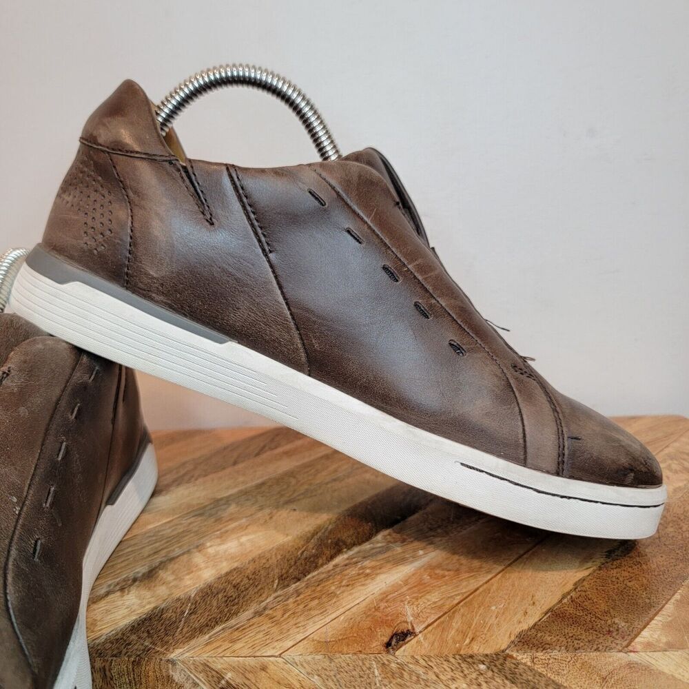 Kizik New York Court Brown Leather Sneakers Slip On Hands-Free Mens Size 7 M - Picture 4 of 9